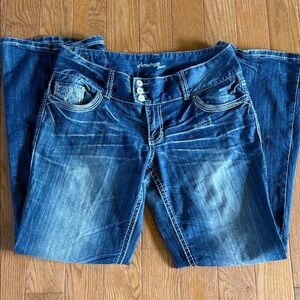 Amethyst Jeans Women's Flare in Deep Blue